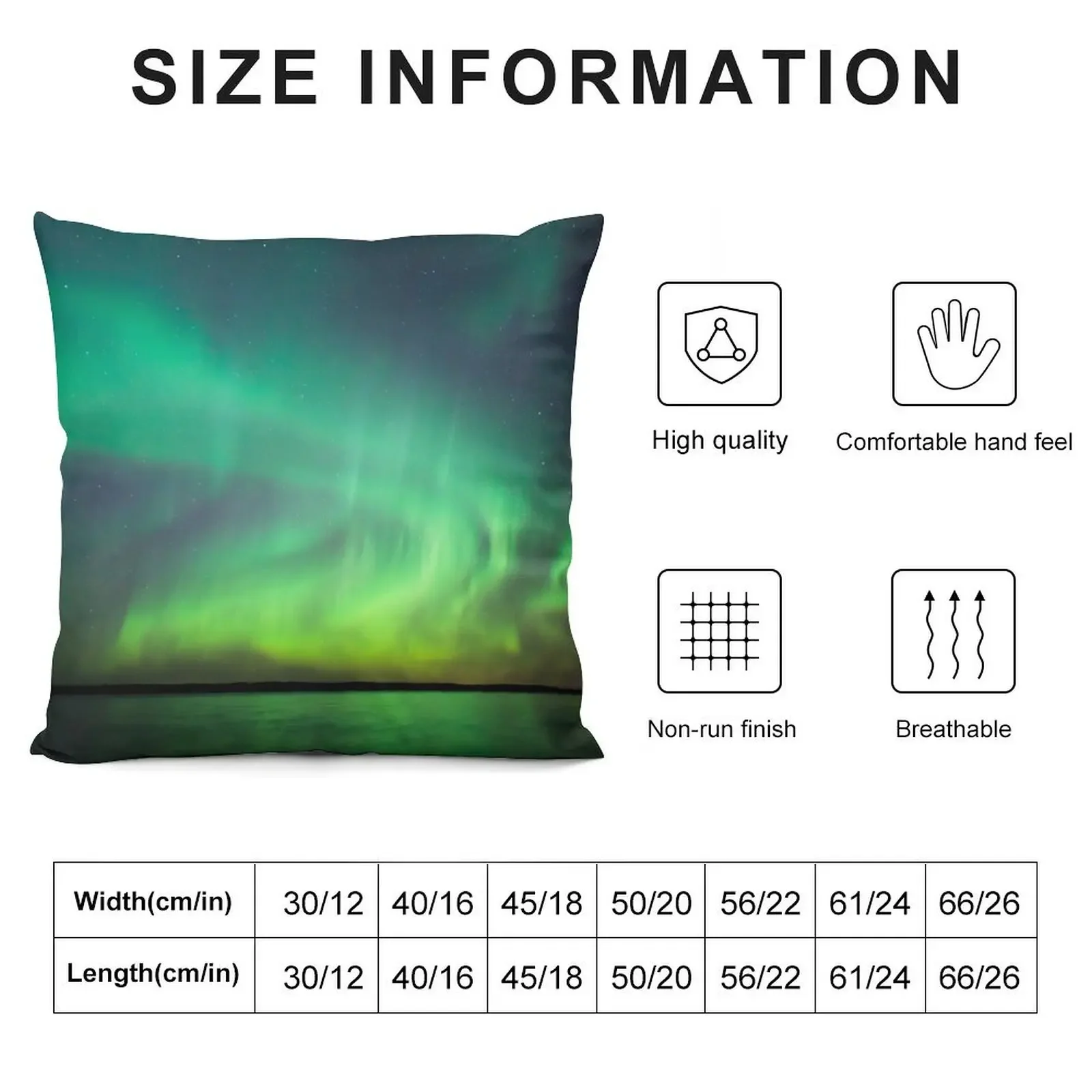 Northern lights over lake in Finland Throw Pillow Christmas Throw Pillows Covers Sofa Cushion Cover pillow