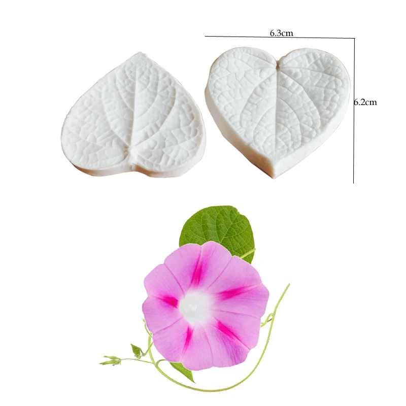 Morning Glory Flower Leaf Silicone Cake Mold Baking Candy Mould Fondant Paste Chocolate Petal Mold Decorating ToolM2676