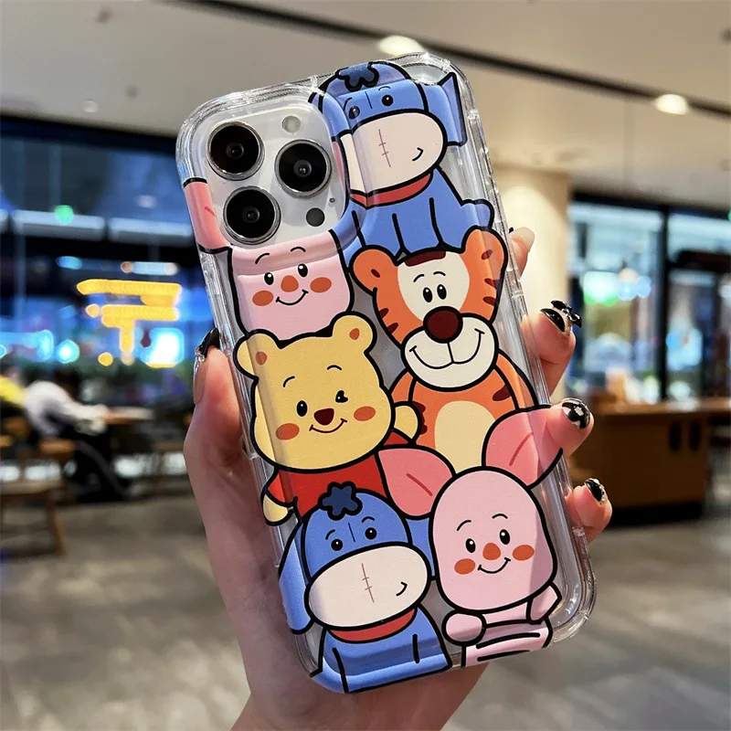 Disney Cartoon Tiger Piglet Donkey Silicone Case For iPhone 12 11 Pro Max Mini X XR XS Max 13 14Promax  Shockproof Soft Cover