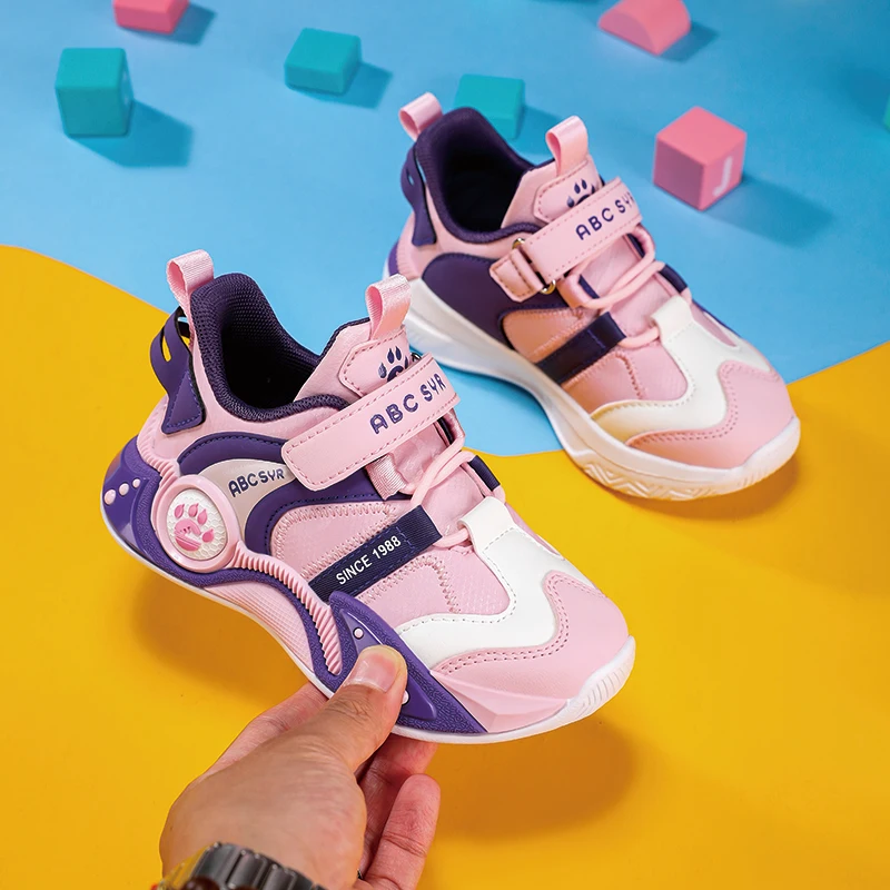 خليط بو أطفال أحذية رياضية ربيع الخريف مشبك الأطفال كرة السلة أحذية رياضية لينة أسفل بنين بنات منتصف قطع حذاء كاجوال
