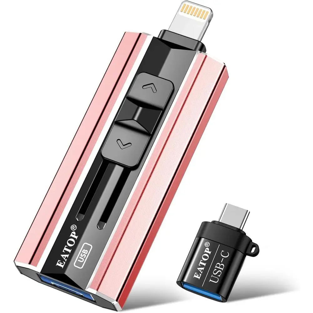 512GB Portable Hard Drive for iPad, iPhone, and PC - USB Photo Stick, No App Needed, Compa