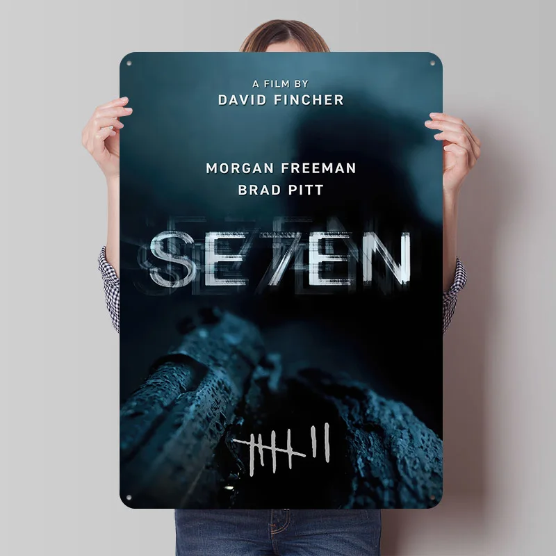 Seven Filmplakat, personalisierte Vintage-Metallschilder, Wandkunst, Retro-Blechschild für Bürodekoration, Innendekoration, Wohnzimmer