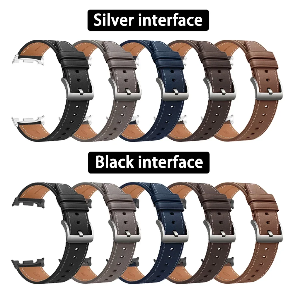 Correa de cuero para Samsung Galaxy Watch 8, 40mm, 44mm, pulseras de repuesto para Galaxy Watch8 Classic, Correa informal de 46mm