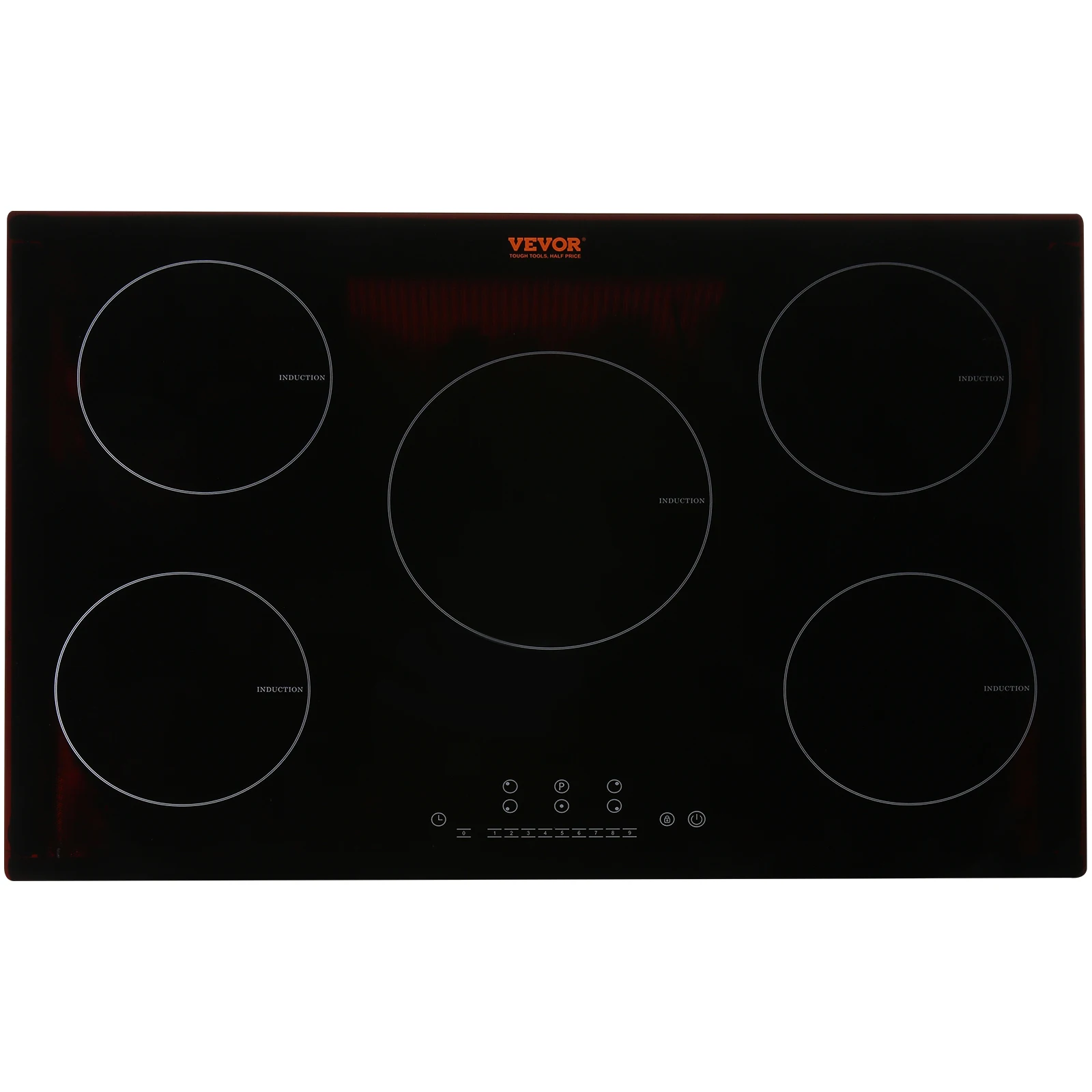 VEVOR 5 Burners 30/36 Inch Electric Induction Cooktop Stove Hob Built-in Burner Cooker Sensor Touch Control Magnetic Cooker