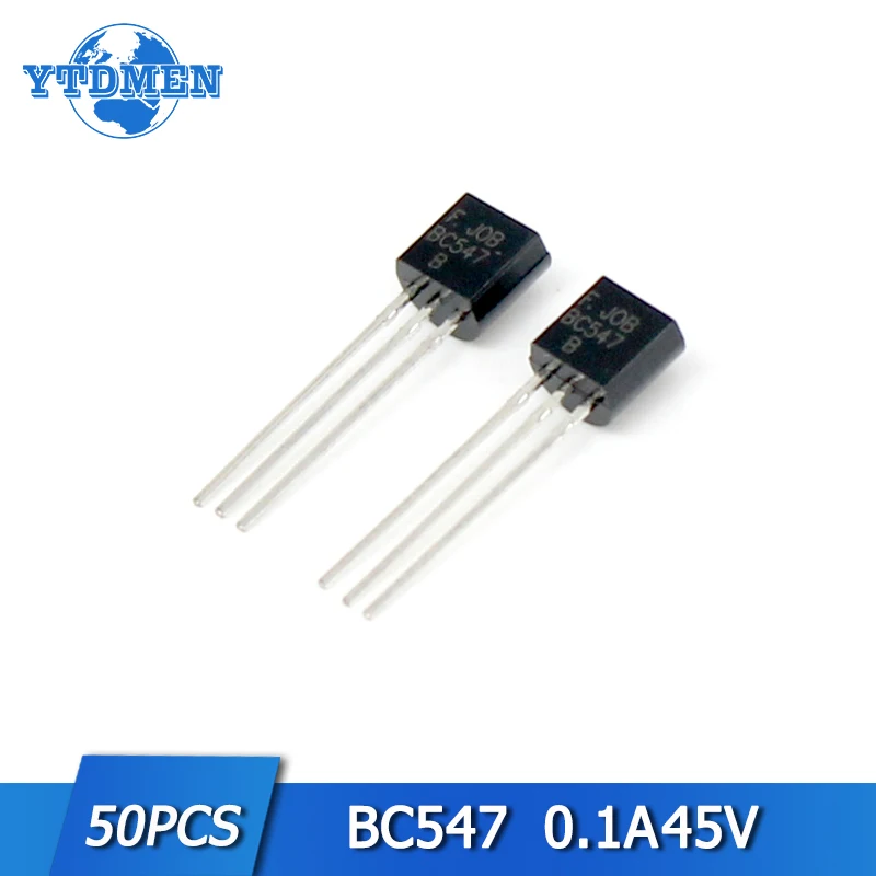 50Pcs BC547 Transistor 45V 100mA Versterker Transistors Kit Silicon Npn To-92 Bjt Triode Transistor Set In voorraad