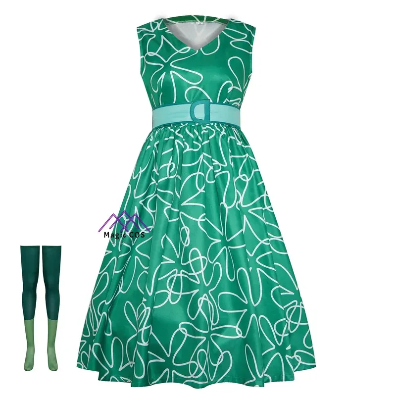 

Платье с героями мультфильмов Insides Outt, женское платье, униформа, костюм для косплея Disgust Joy, вечерние костюмы на Хэллоуин, незаменимый карнавал, готовый к фото