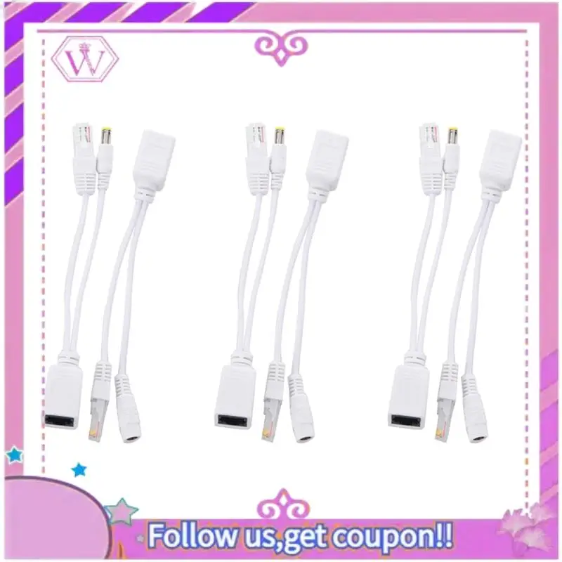 3X Passive Power Over Ethernet Poe Adapter Injector + Splitter Kit 5V 12V 24V 48V