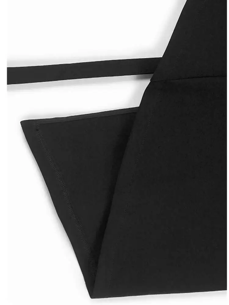 المرأة السوداء غير النظامية هيم الشريط حجم كبير سترة أنيقة جديدة الخامس طوق أكمام موضة المد ربيع الخريف #4