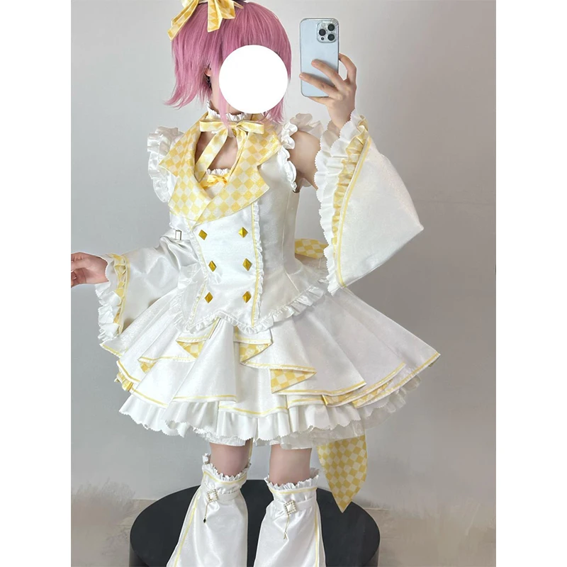 

Lolita Sweet Elegant Women Cosplay Y2k 3 Piece Set Chic Design Sleeveless Plaid Patchwork Dress Fashion Bow Female Retro Outfits