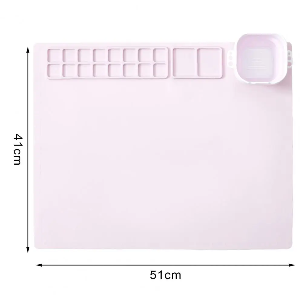 Artist Silicone Craft Mat with Collapsible Cup Non-Stick Surface Easy Maintenance Portable DIY Folding Painting Mat Silicone Pad