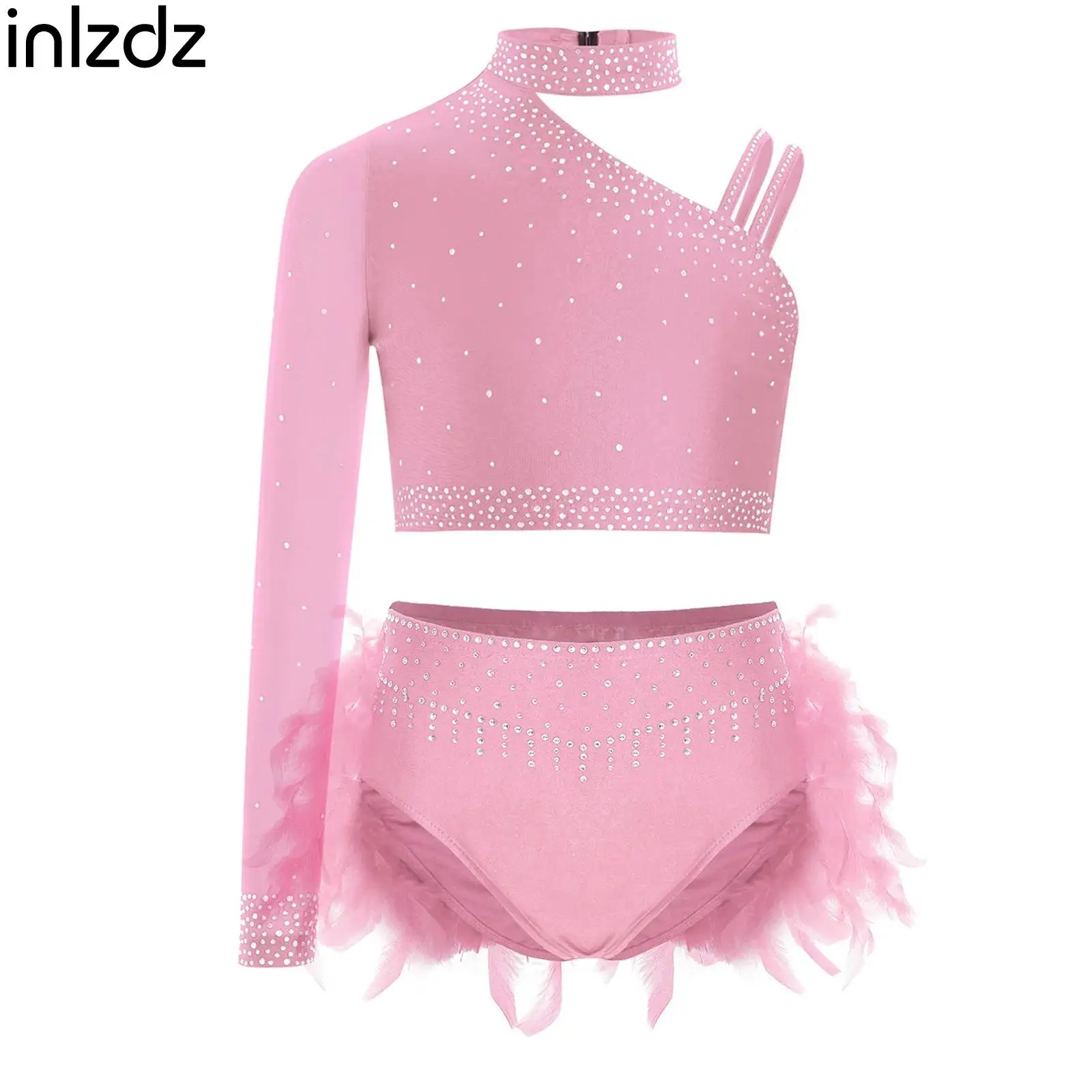 Crianças meninas roupa de dança jazz latino cha-cha tango samba salsa traje topo de colheita + cuecas 2 peças conjunto de dança trajes de festa infantil