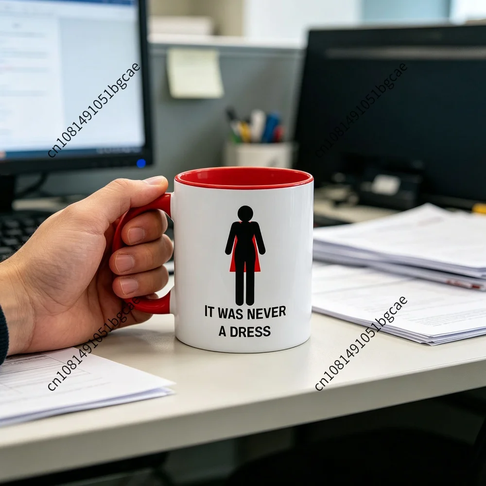 Feminist Superhero Mug, It Was Never A Dress, Women Empowerment, Gender Equality Funny Mother's Day Gift 11oz Ceramic Coffee Mug
