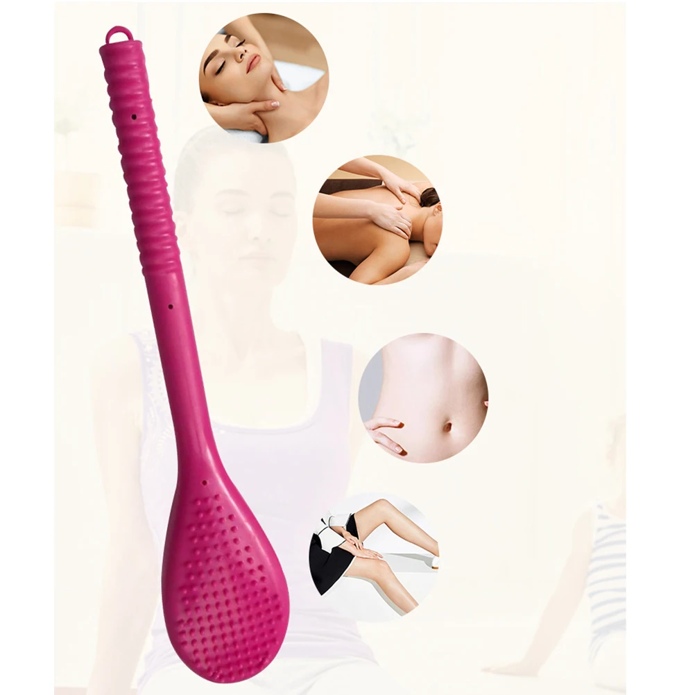 

1pc Double-sided Massage Hammer Stick Back Massager Tool Silicone Hollow Design Non-slip Handle High Elasticity Body Acupressure