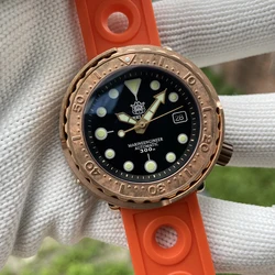 SD1975S New In 2023 V2 STEELDIVE 47.5MM CUSN8 Bronze Dive Watch Super Luminous NH35 Automatic 300M Water Resistant Mens Watch