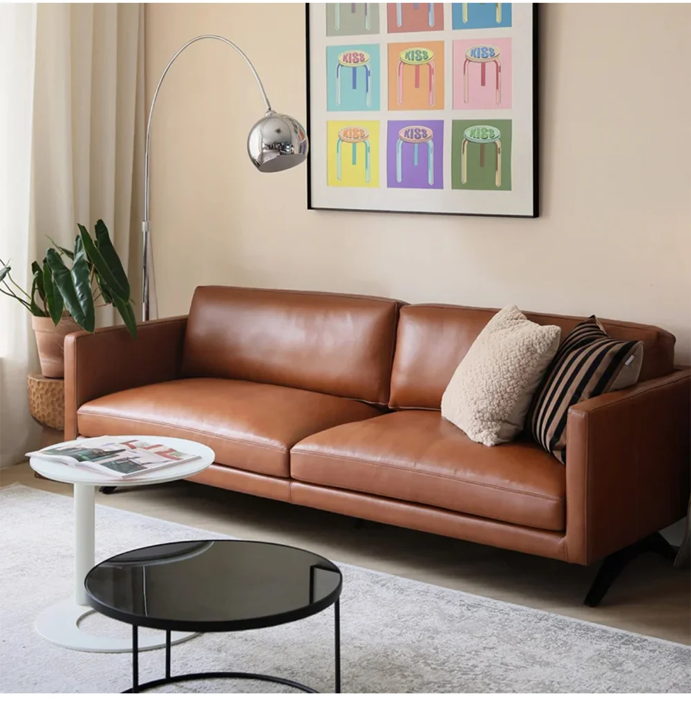 # Italian Minimalist Luxury Genuine Leather 3-seater Living Room Sofa Set Modular Apartment Hotel Villa Designer Sofa