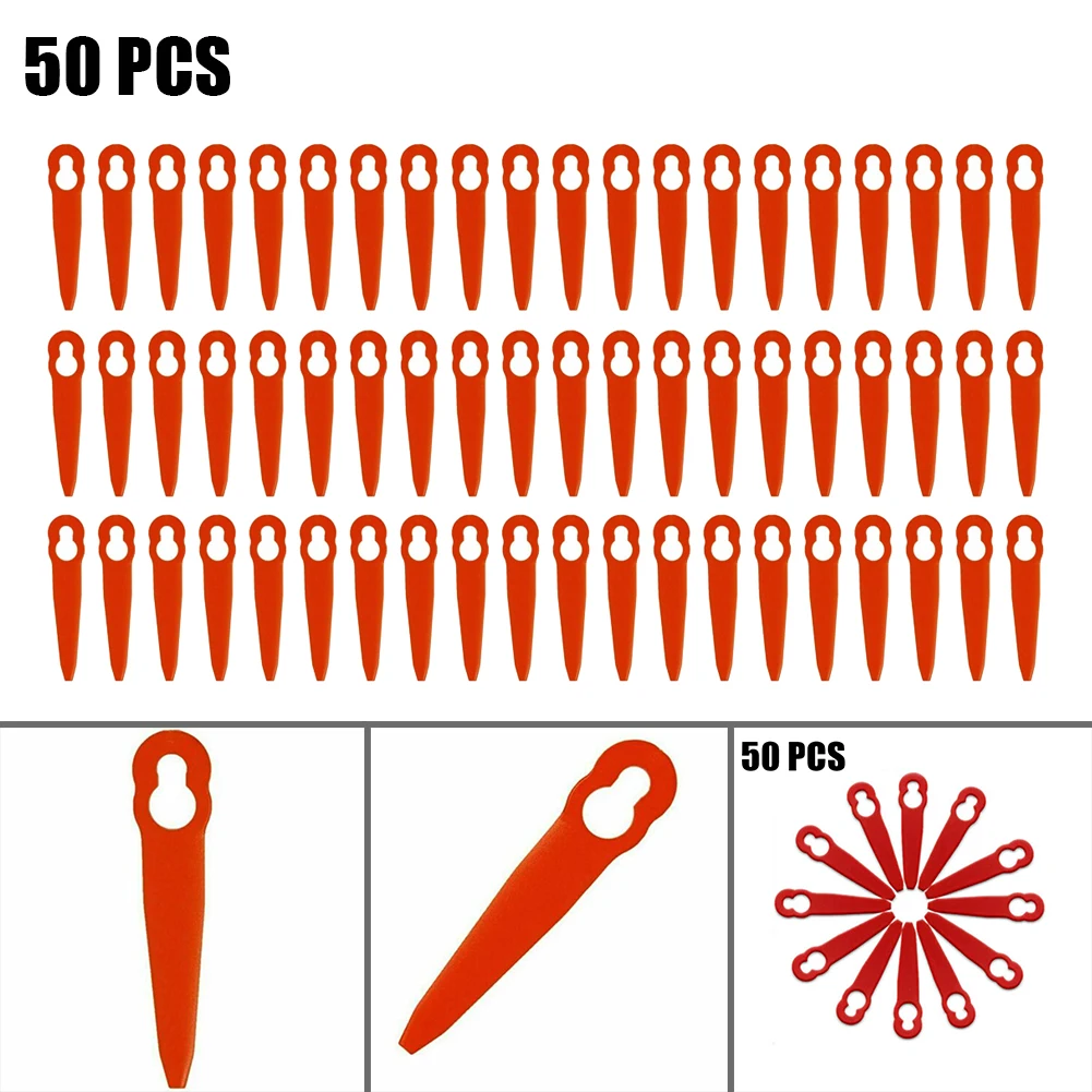 50PCS Plastic Blades For STIHL Polycut 2-2 Polycut 3-2 Grass Trimmer FSA 45, FSA 57, FSE 52 Aftermarket Replacement