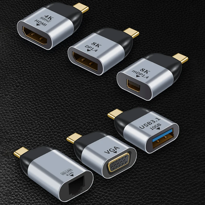 adapter usb c to usb hdmi vga mini dp rj45 displayport otg mac akcesoria dla iphone pc akcesoria do laptopa ipad tablet phone