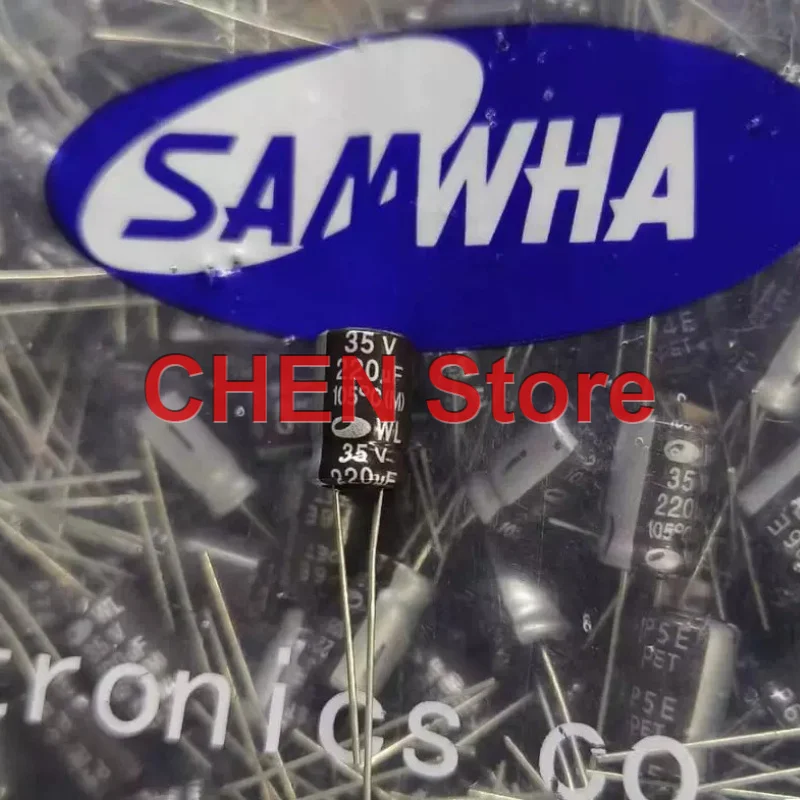 50PCS/lot original SAMWHA WL 35V220UF 8X12MM 105C 220UF 35V electrolytic capacitor free shipping