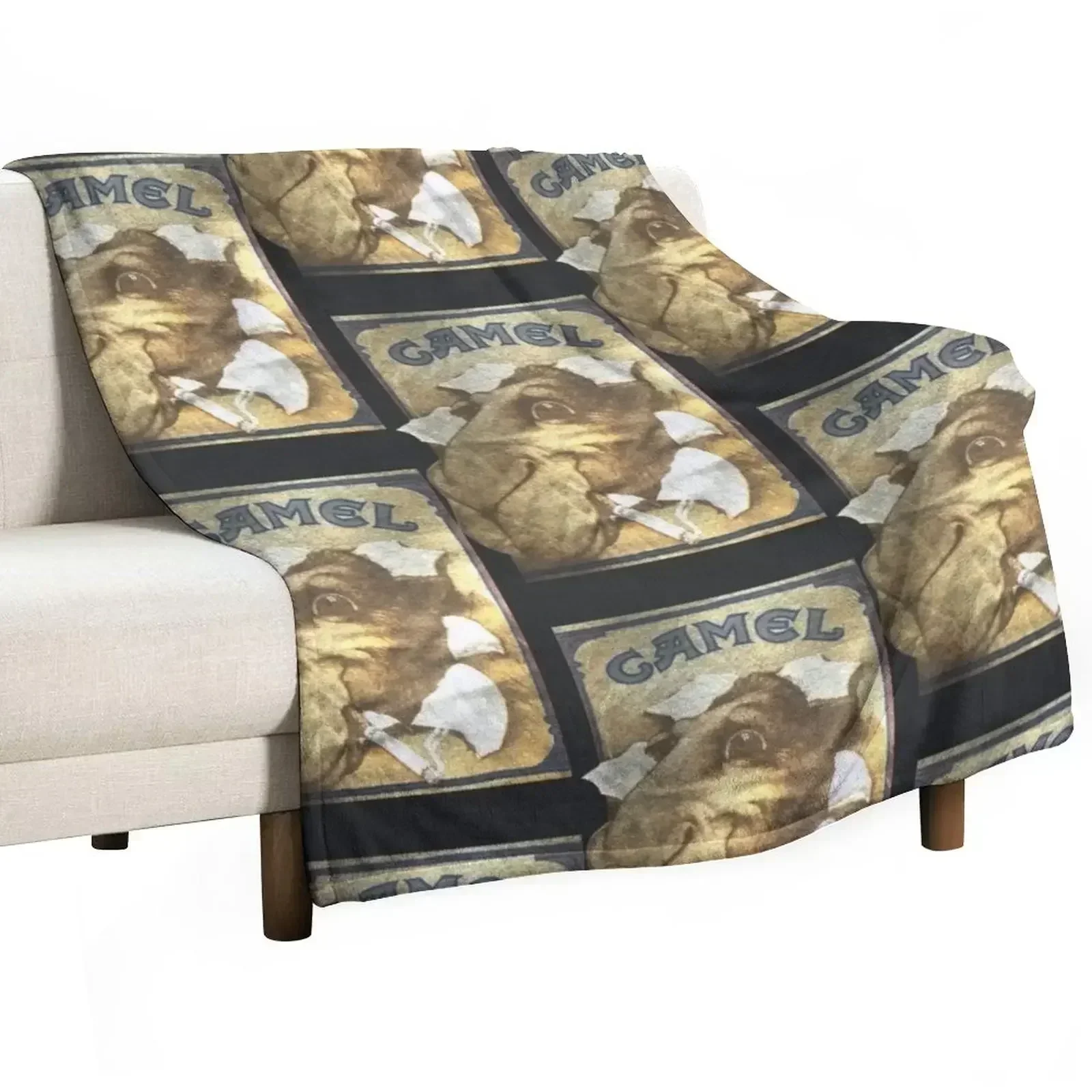80s Camel Cigarettes Clasic Vintage Joe Camel Throw Blanket Soft Solid Color Blanket for Couch Bed