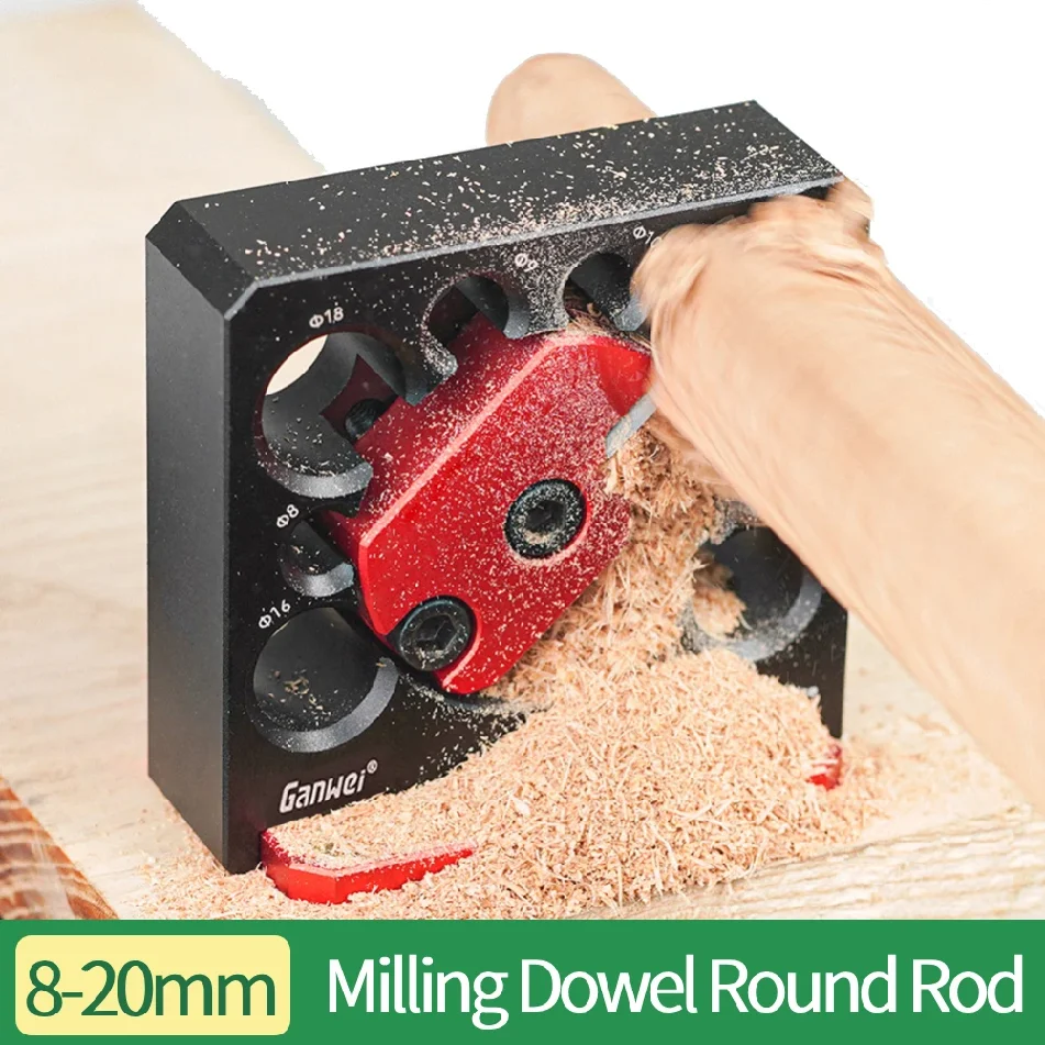 

Adjustable Round Bar Round Tenon Making Tool Metric 8mm-20mm Doweling Jig with Carbide Blade Dowel Maker Compact for Woodworking