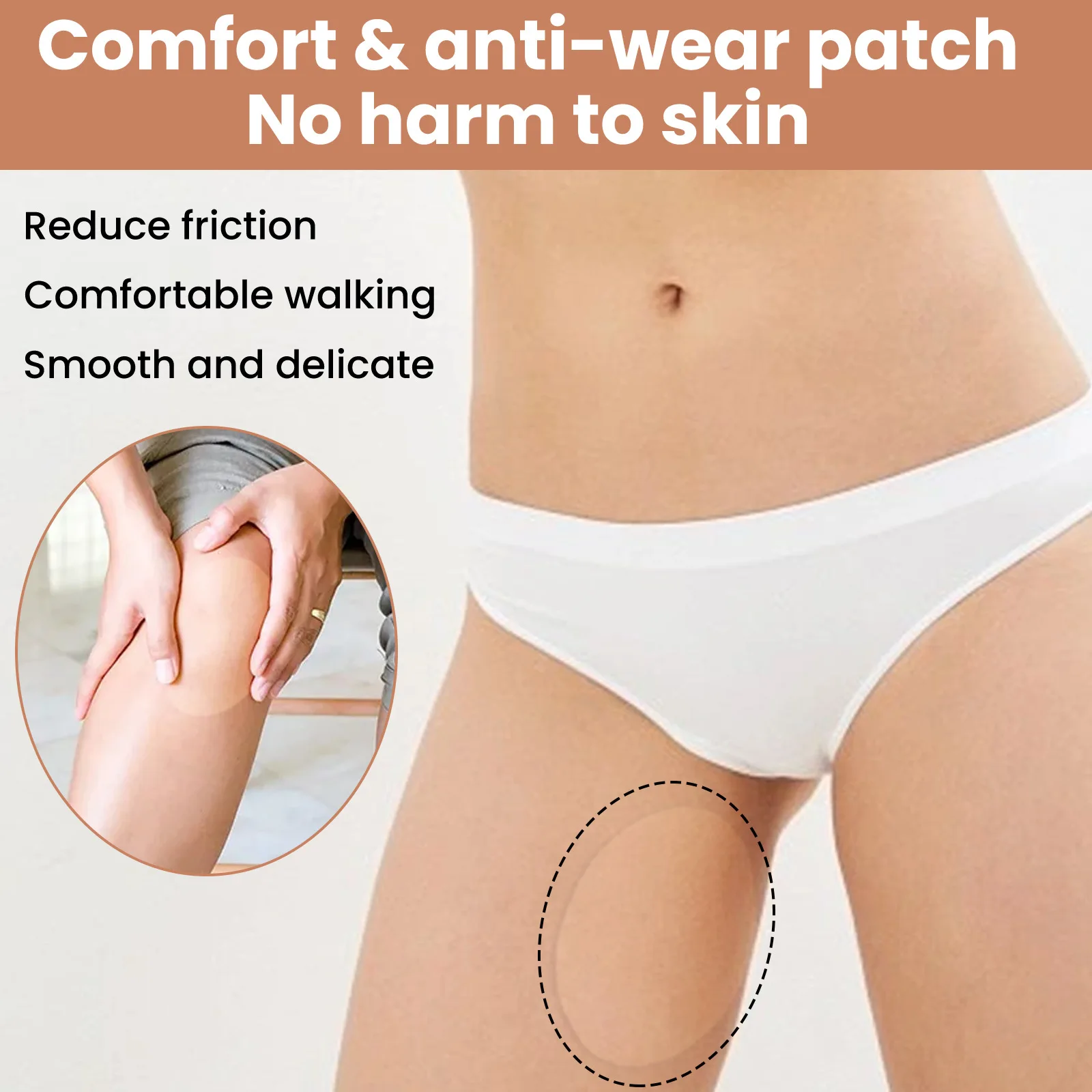 6Pcs Disposable Thigh Pads Invisible Thigh Inner Anti-Chafing Sticker Unisex Outdoor Sports Anti Rubbing Anti-Wear Sticker