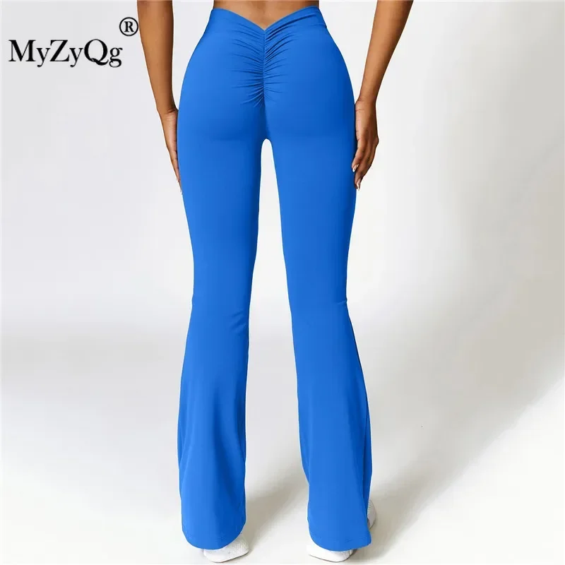 

MyZyQg Women Peach Hip Lift Yoga Flare Pants Fitness Exercise Wide Leg Micro Cropped Pants High Waist Quick Dry Pilate Pants