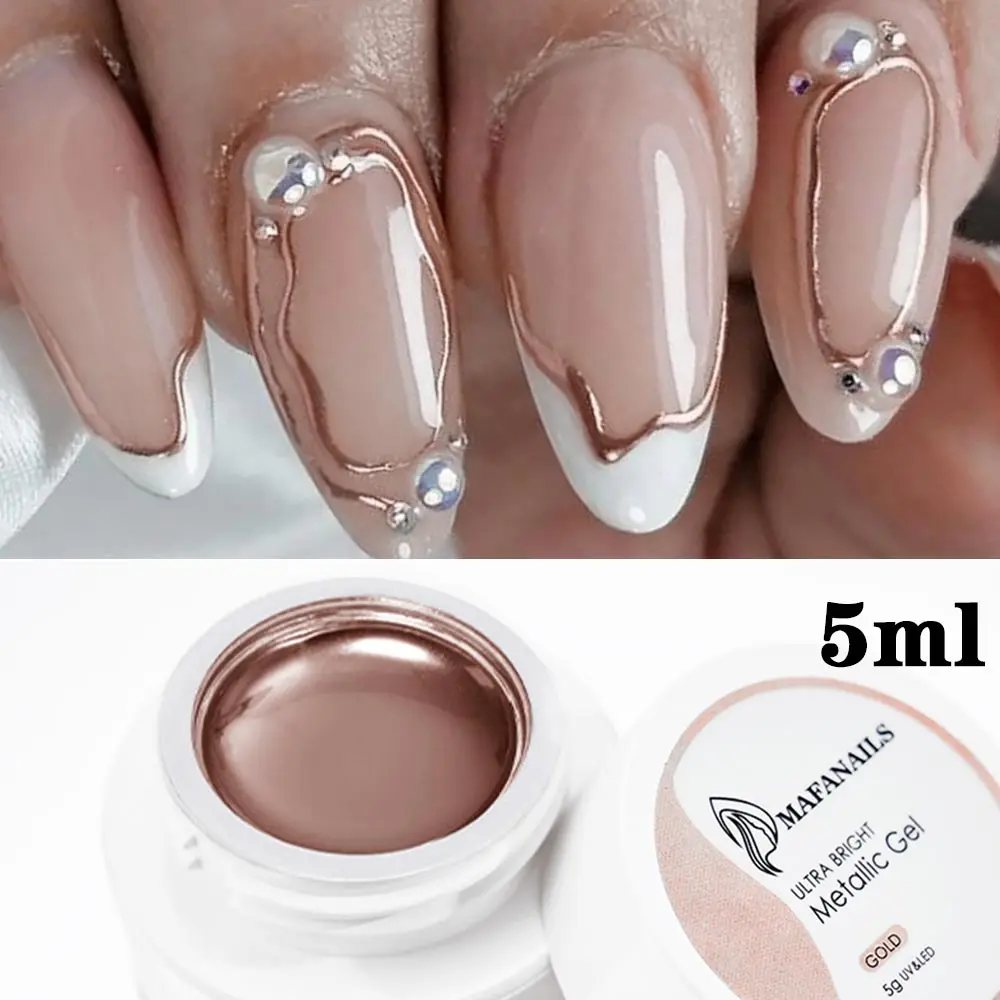 5/7/8 ml Super-Bright Metallic Painting Liner Gel Polish Silber/Gold/Rose Mirror Gel Nagellack Semi Permanent UV Nail Art Verni