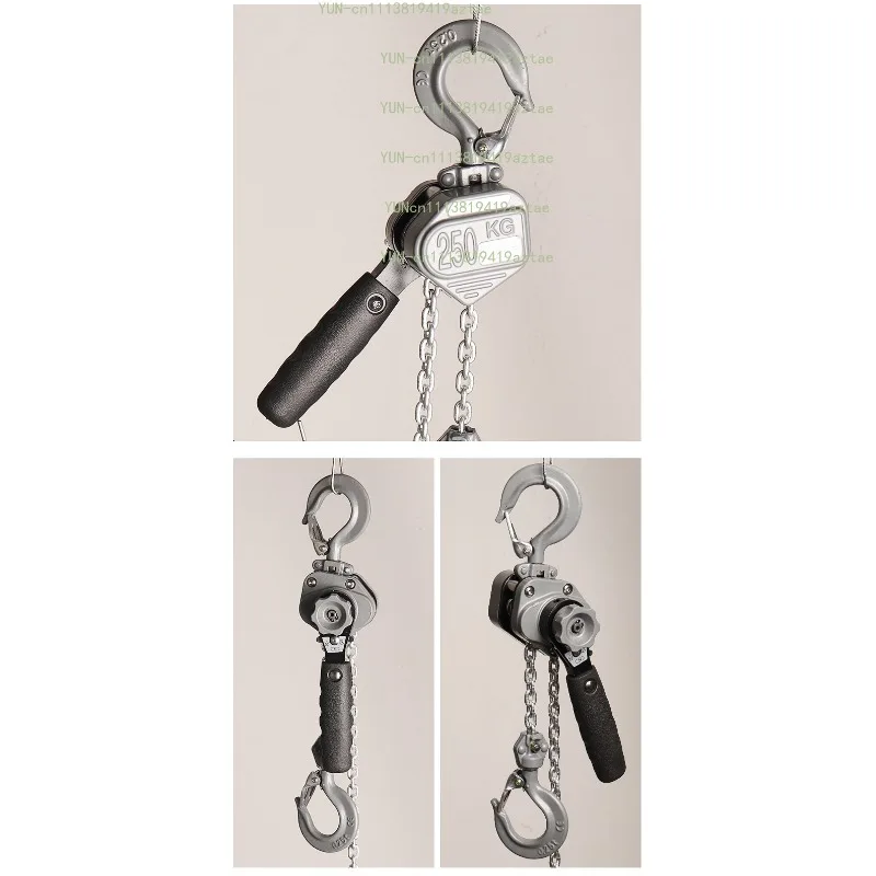 Mini Portable Aluminum Alloy Chain Hoist 0.25T 0.5T Hand Operated Micro Lifting Puller Wire Rope Tightener