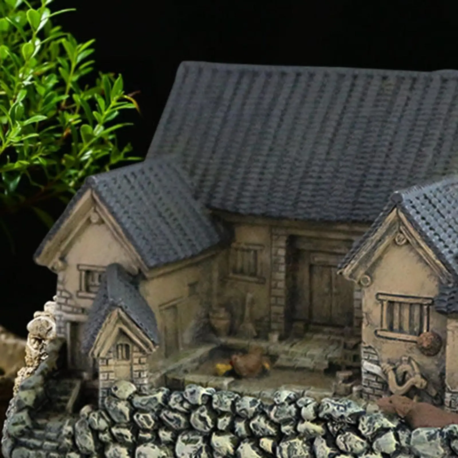 

Micro Houses Sculpture Simulated Cottage Ornament Planter Novelty Miniature