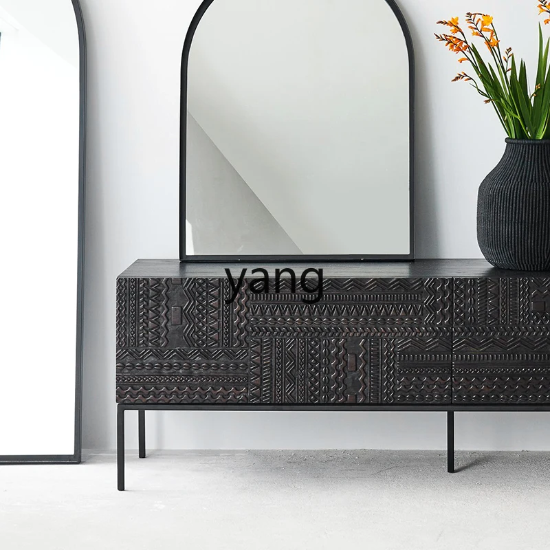 

LZr Living Room Small Apartment Wabi-Sabi Style Original Design TV Cabinet