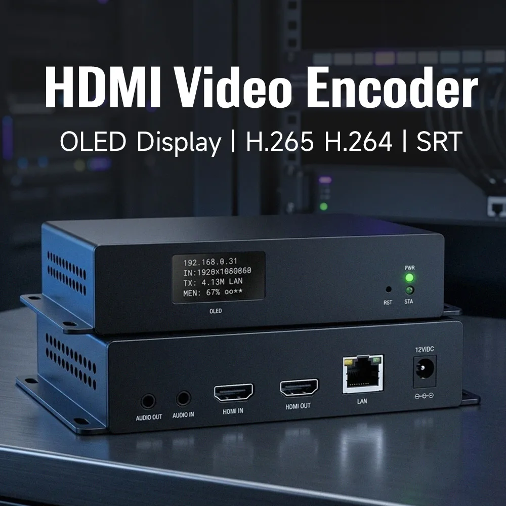H.264 H.265 4K 1080P60 HDMI IP Video Streaming Encoder with SRT RTP HTTP HLS HEVC IPTV Encoder HDMI