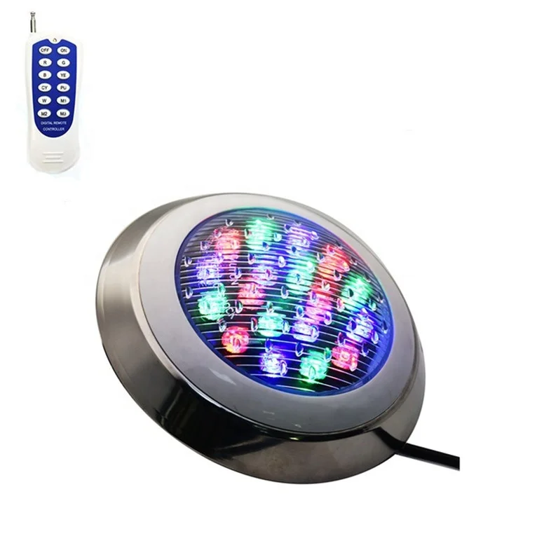 

IP68 Led Swimming Pool Light Waterproof Underwater Light 24W RGB+Remote Controller Pond Lights