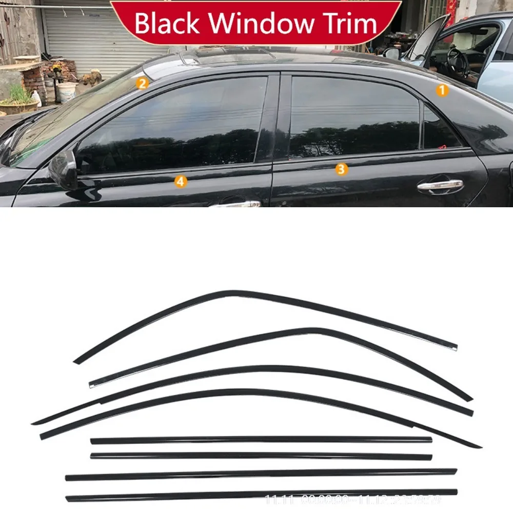 

For Toyota Reiz Mark X Camry Avalon Windows Trim Chrome Black Warrior Style Molding Body Kit Accessories