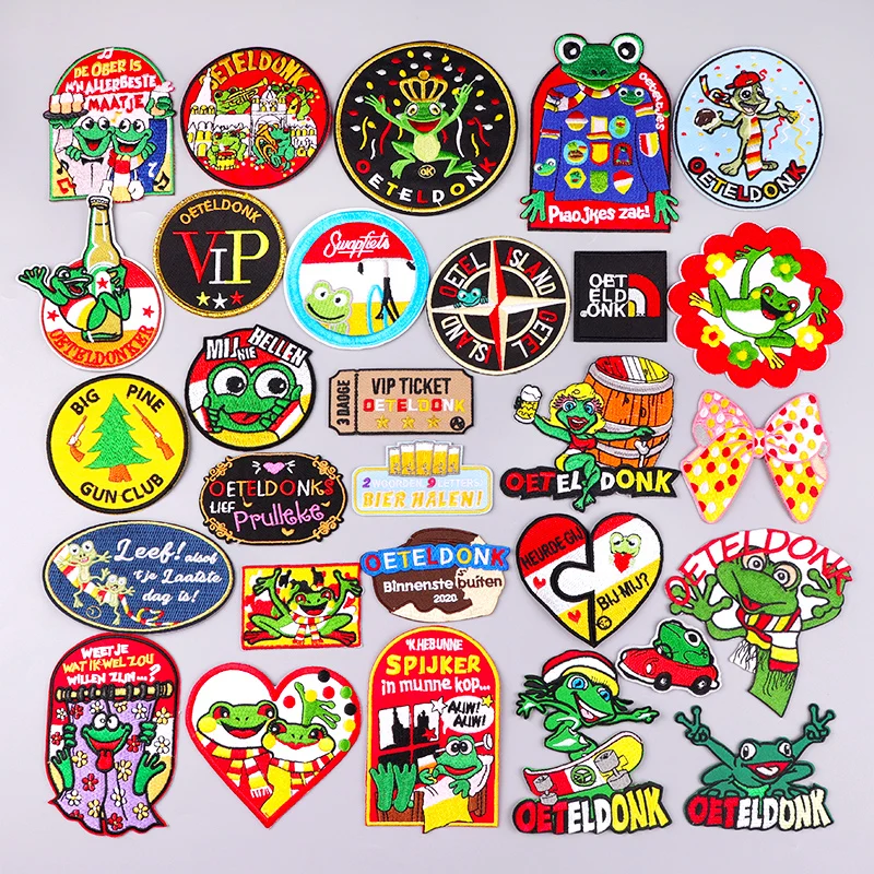 Netherland Oeteldonk Emblem Embroidery Patch Forg Carnival For Jacket Iron On Patches For Clothing Frog Patches On Clothes Badge