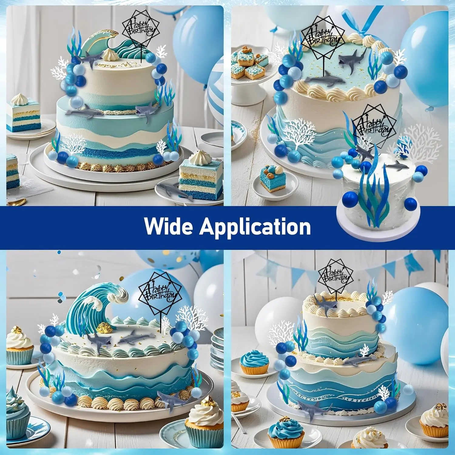 18er-Pack Hai-Kuchenaufsätze für die Angriffs-Meeresbewohner, Dekor, Ozean-Thema, Cupcake-Picks für Geburtstagsparty, Gastgeschenke, Zubehör – Detail 11