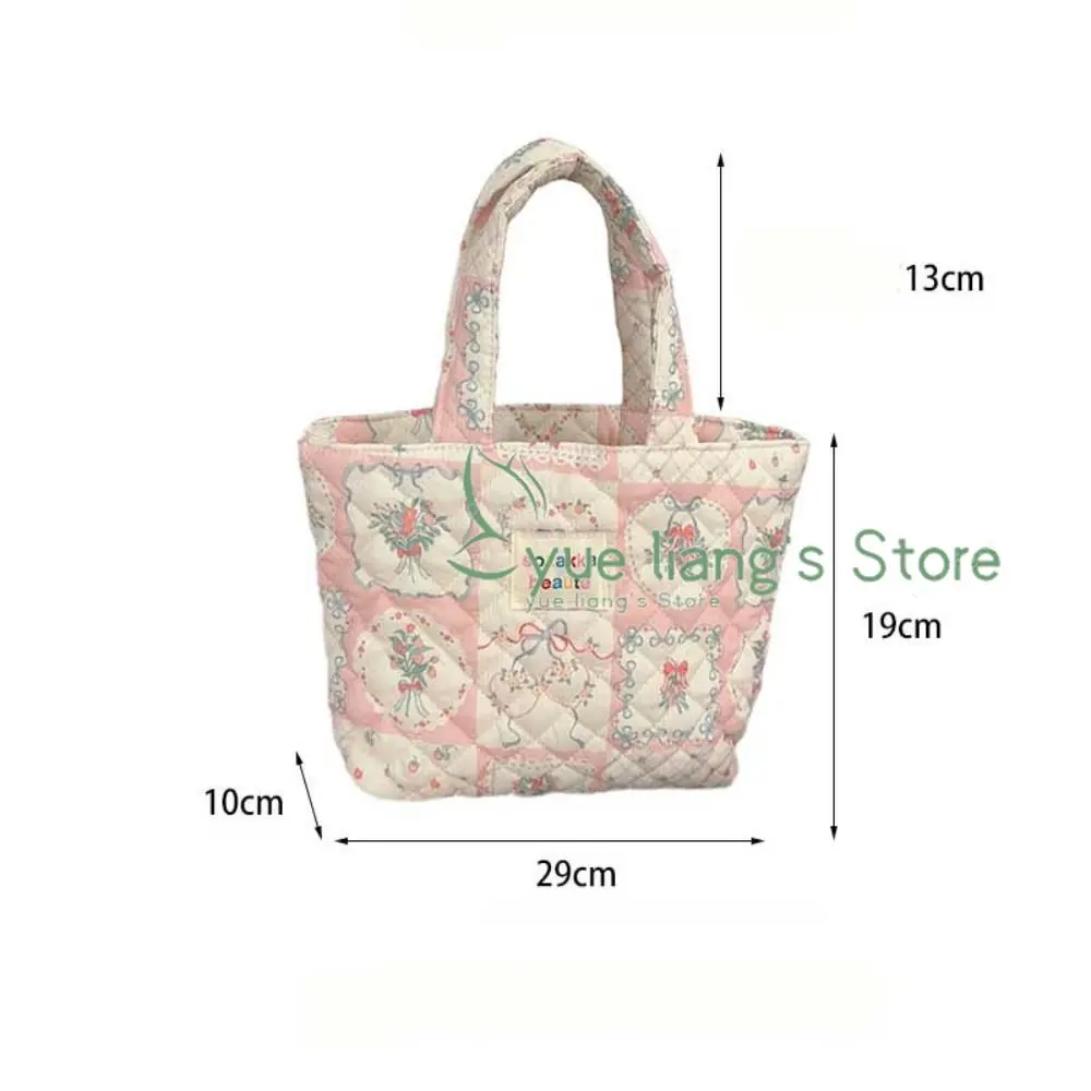 Cute Cartoon Print Tote Bag New Fashion Women Soft Quilted Handbag Shoulder Bag Girls Book Bag Travel Shopping Package