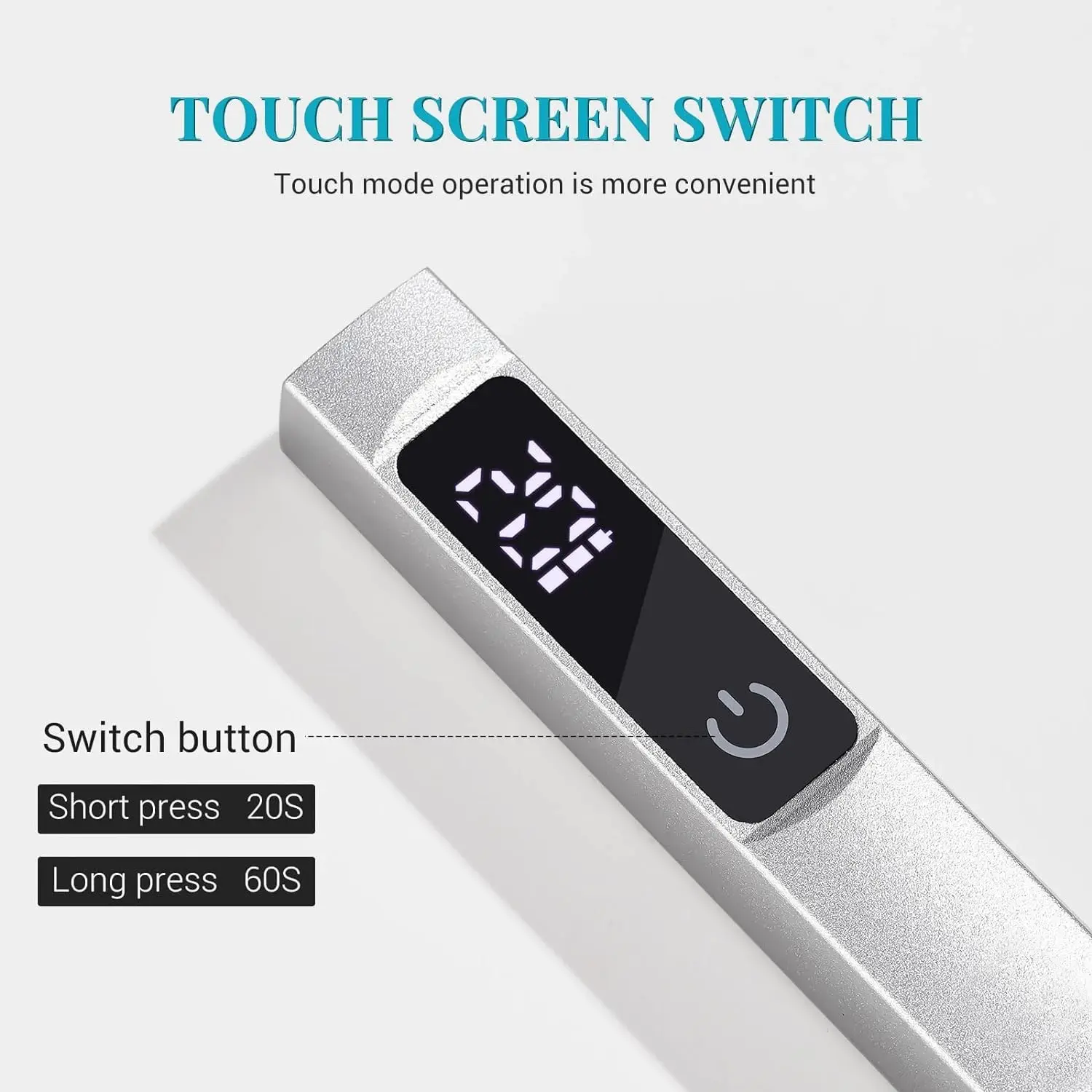 مصباح أظافر LED محمول بالأشعة تحت البنفسجية ، آلة تجفيف الأظافر سريعة الجفاف قابلة لإعادة الشحن للطلاء ، قلم مصباح يدوي صغير بشاشة تعمل باللمس ، صالون