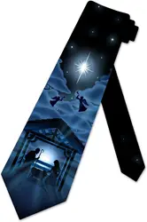 Three Rooker Christmas Nativity Ties Mens Religious Necktie Holiday Accessory Manger Scene Tie