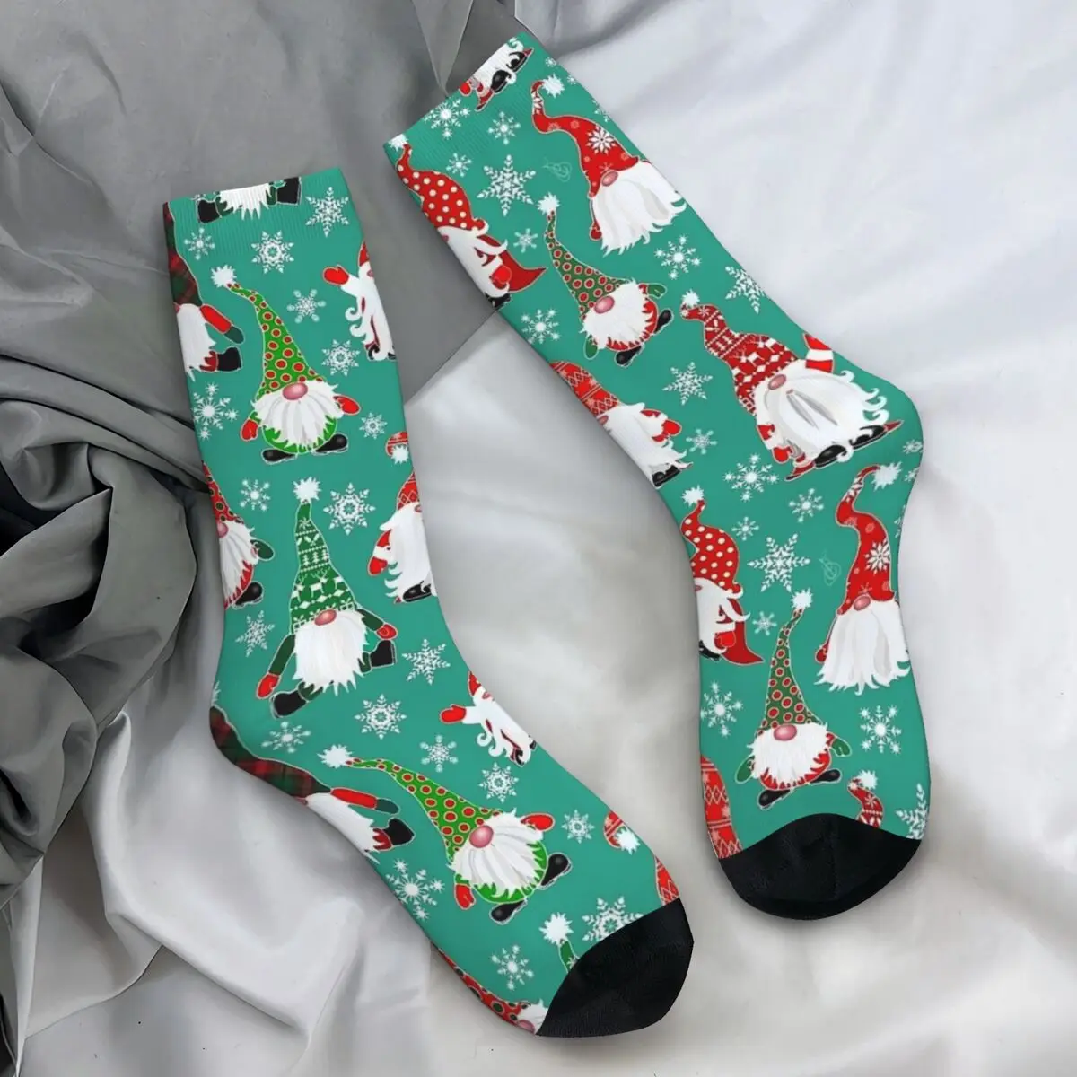 Christmas Gnomes Socks Festive Gonks Funny Stockings Men Warm Soft Climbing Socks Spring Custom Non Slip Socks