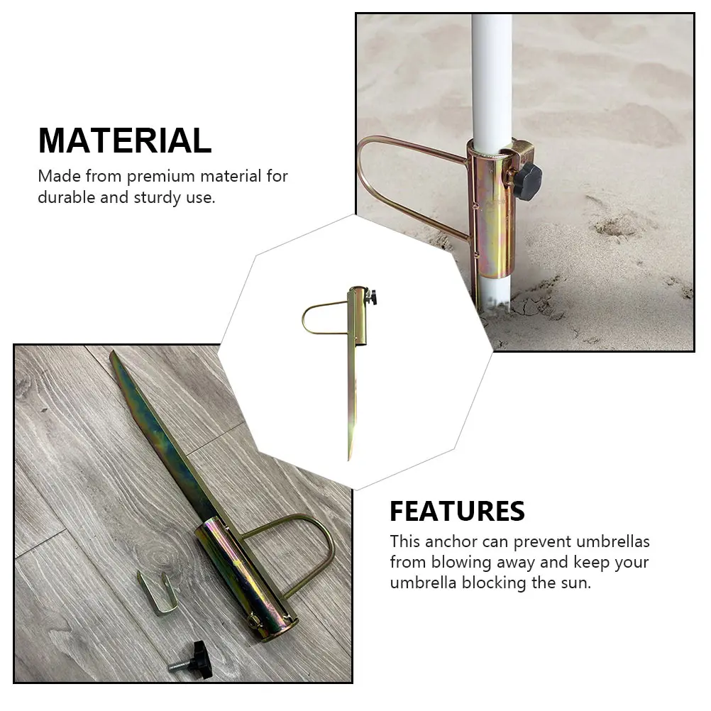 

Beach Umbrella Anchor Sturdy Sand Outdoor Portable Right Angle Base Garden Sunshade Anchor Durable Beach Grip Stake Forks