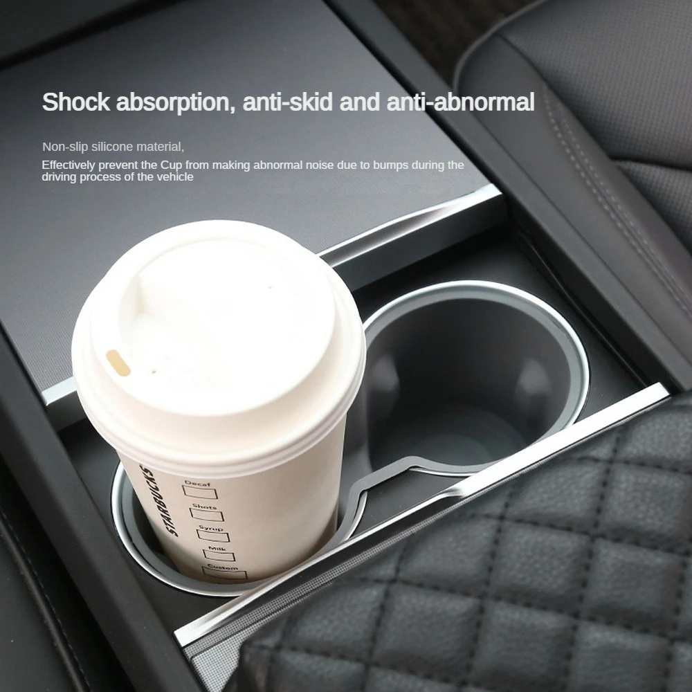 For Tesla Model 3 Highland 2024 Interior Accessories Water Cup Holder Limiter Car Center Control Cup Slot Silicone TPE Model3