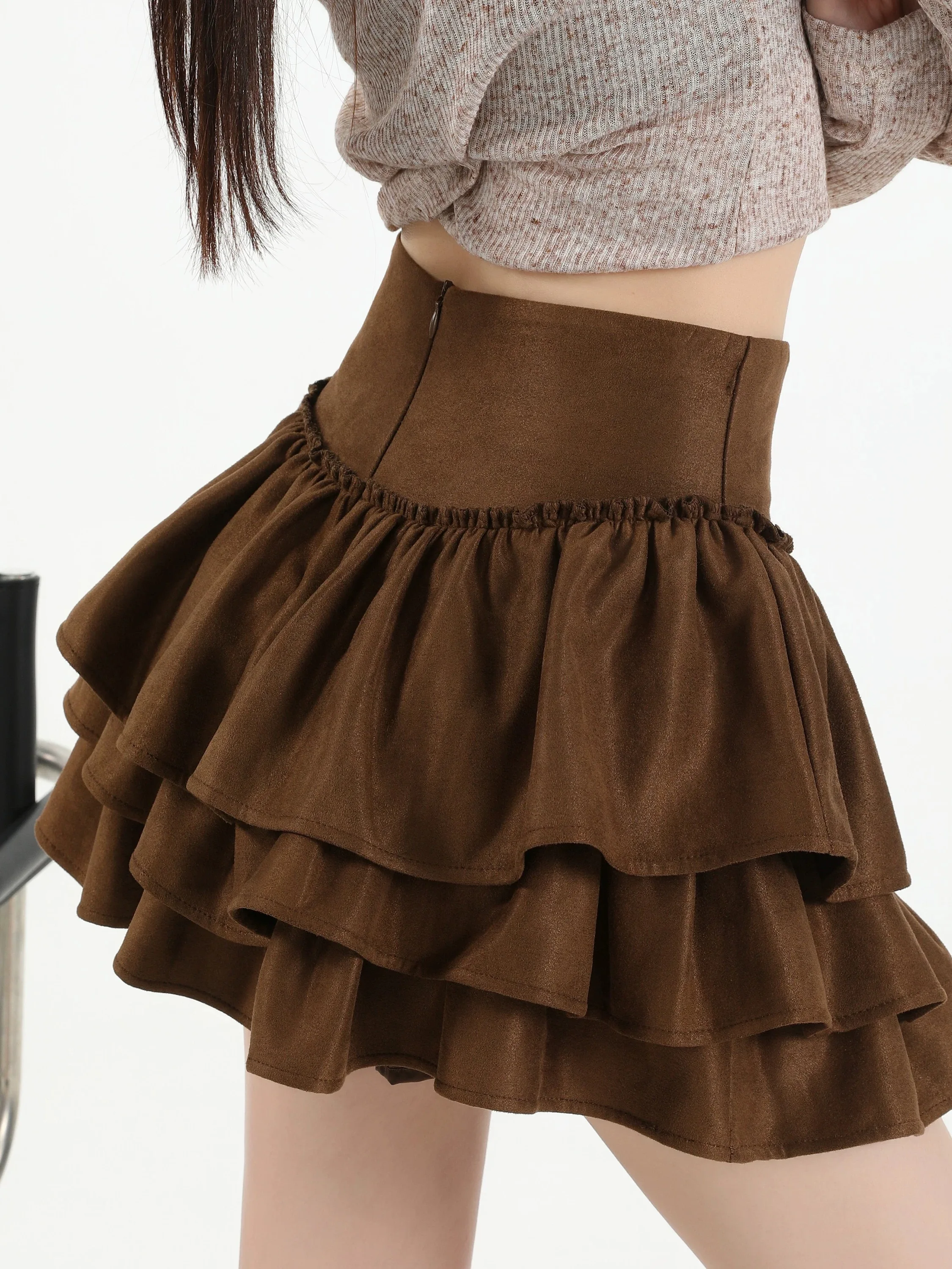 plus Size High Waist A-Line Skirt Women's Anti-Light Design Short Skirt Korean Style Commute Autumn Winter New Arrival