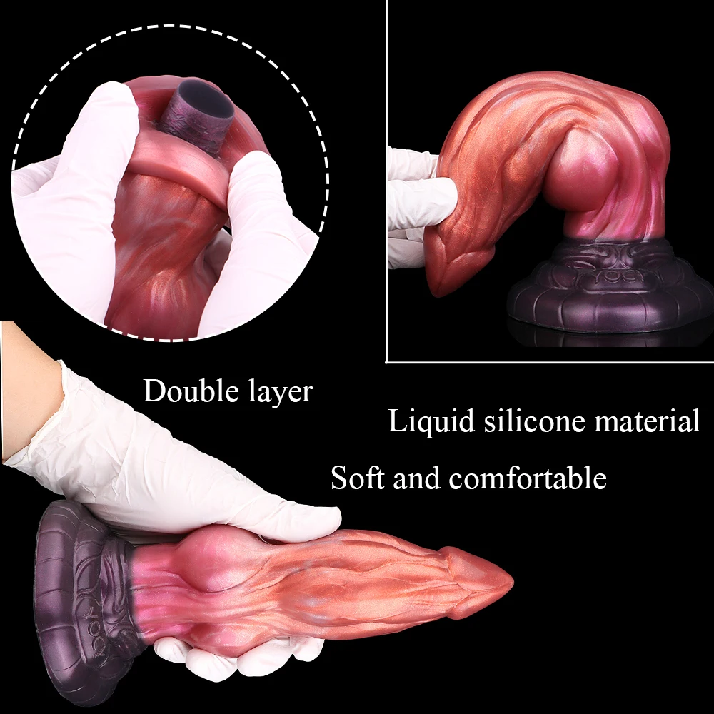 YOCY Monster Dragon Cock Big Dog Knot Anal Plug Double Layer Dildo Vaginal Stimulator Prostate Massager Sex Toys For Women Men view 3