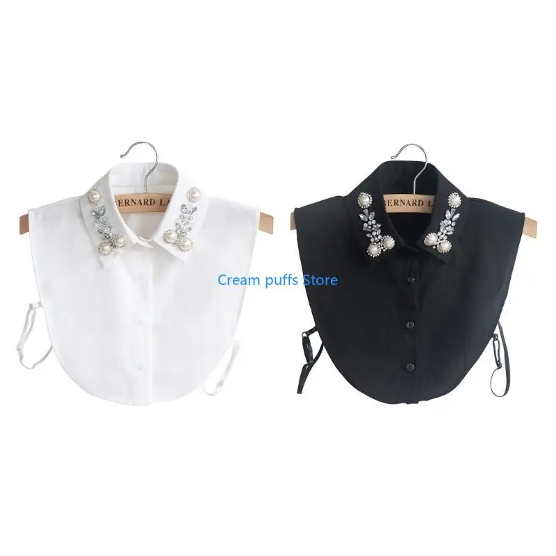 50LE Pearl False Collar Half Shirt Detachable Collar Dickey Collar Faux Collar