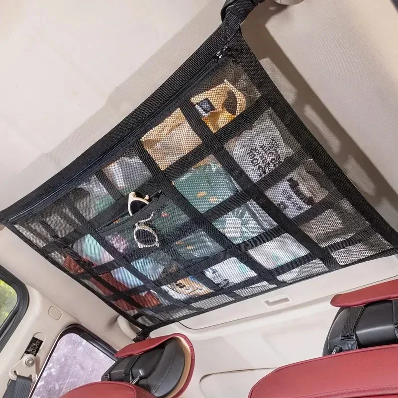 Car Ceiling Cargo Net Pocket for SUV and Truck Camping description 1