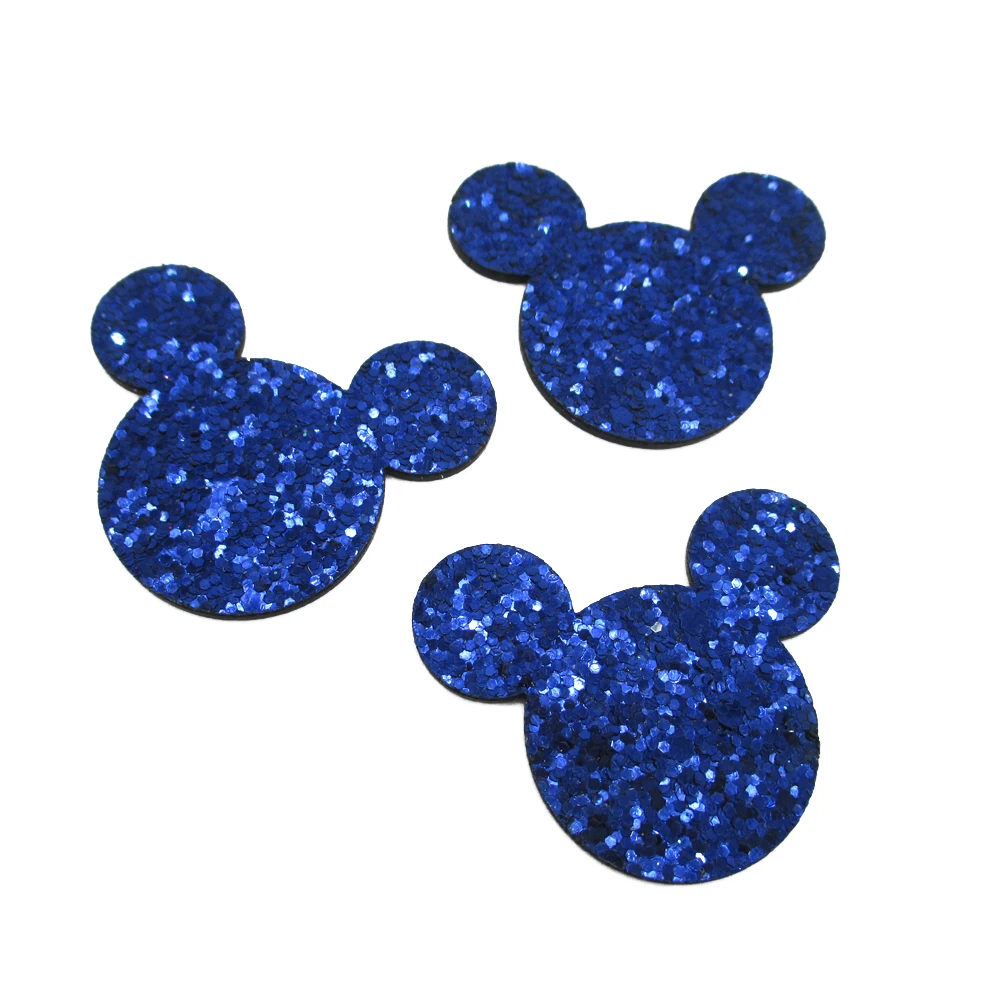 Disney Mickey Head 5pcs/lot Planar Resin Flatback Glitter Acrylic Craft Supplies Cabochon Scrapbook DIY Hair Bow Bag Material