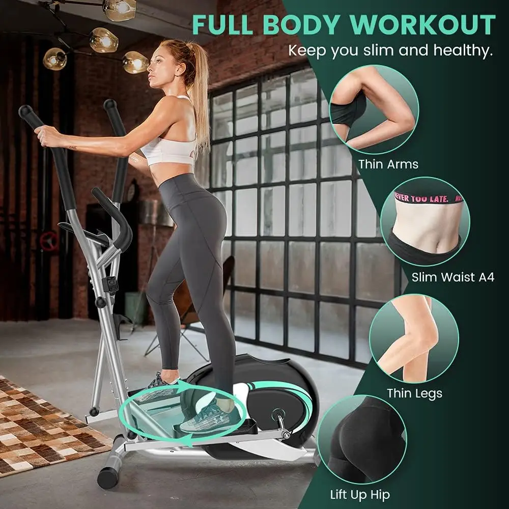 Exercise Machine, Elliptical Machine for Home w/ 8-Level Resistance & Hyper-Quiet Magnetic Driving System, 6KG Flywheel, LCD Mon