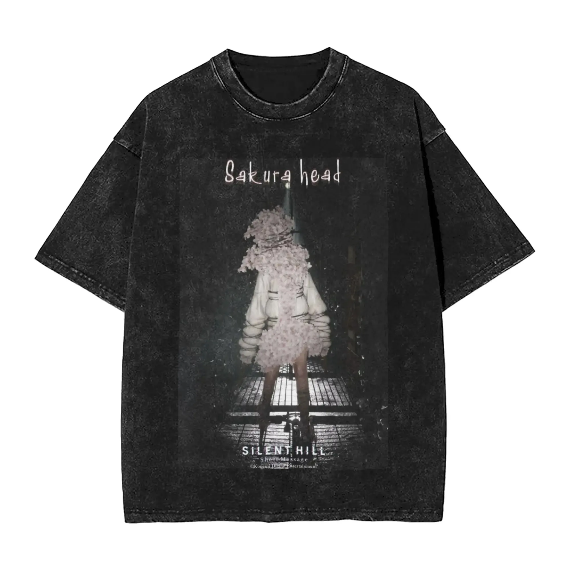 تي شيرت جديد لعبة رعب لعام 2025 تي شيرت مطبوع عليه صورة سايلنت هيل F تي شيرت عتيق مغسول ملابس هاراجوكو موضة الرجال والنساء لمحبي #1