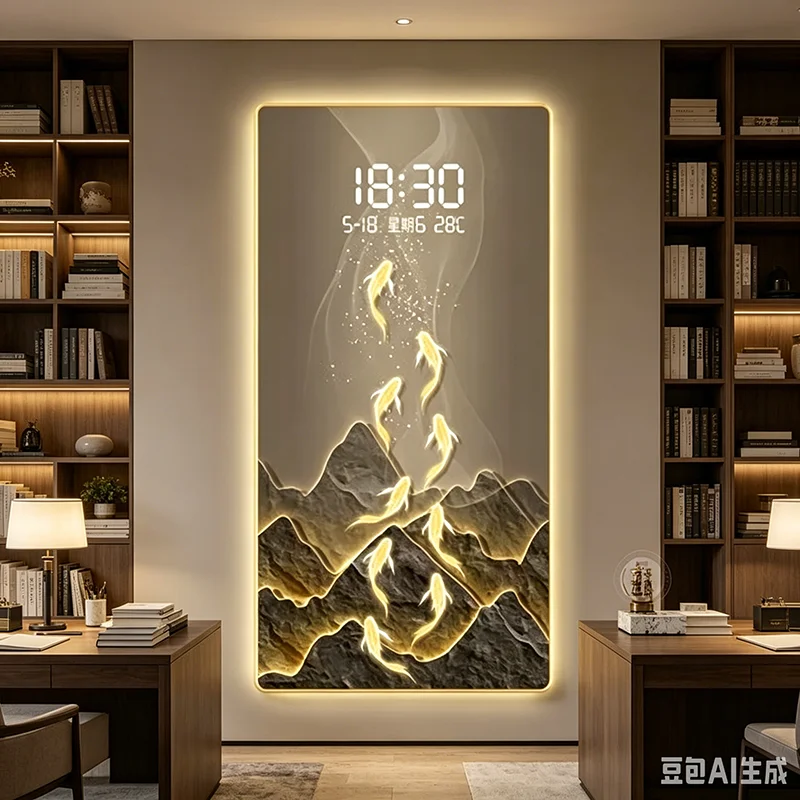 Rectangle Decoration Clock Wall Creative Lounge Unique European Aesthetic Wall Watch Modern Relogio De Parede Room Decorations
