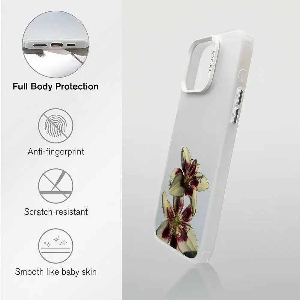 Custodia morbida per telefono con stampa fiore orchidea giglio per iPhone 16 15 14 13 12 11 Plus Pro Max multicolore Aurora laser Custodia antiurto FundaCover